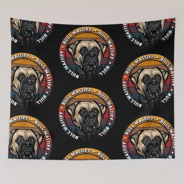 Item preview, Bull mastiff distressed sunset retro dog face design designed and sold by SamRVstore.