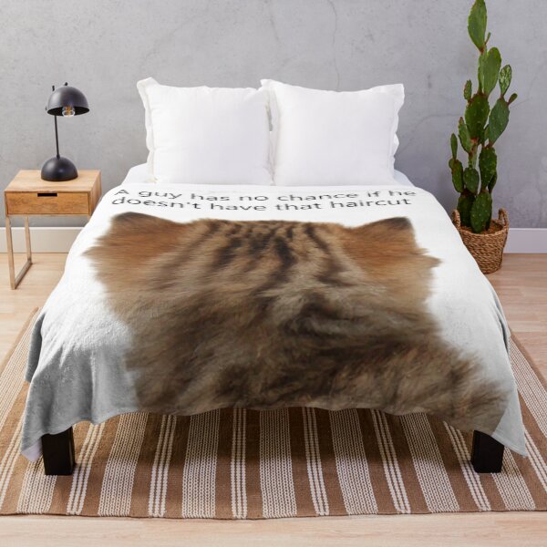 Item preview, Cat meme (A guy has no chance if he doesn't have that haircut) designed and sold by Picart-jpeg.