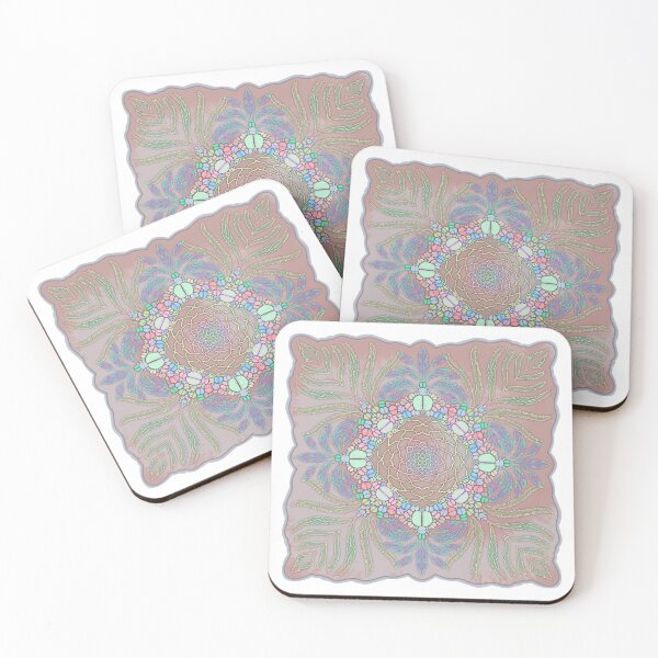 Item preview, Pastel rainbow succulent mandala designed and sold by OopsieWeArted.