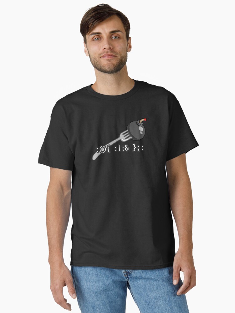 Thumbnail 1 of 7, Classic T-Shirt, Bash Fork Bomb designed and sold by code-x-tees.