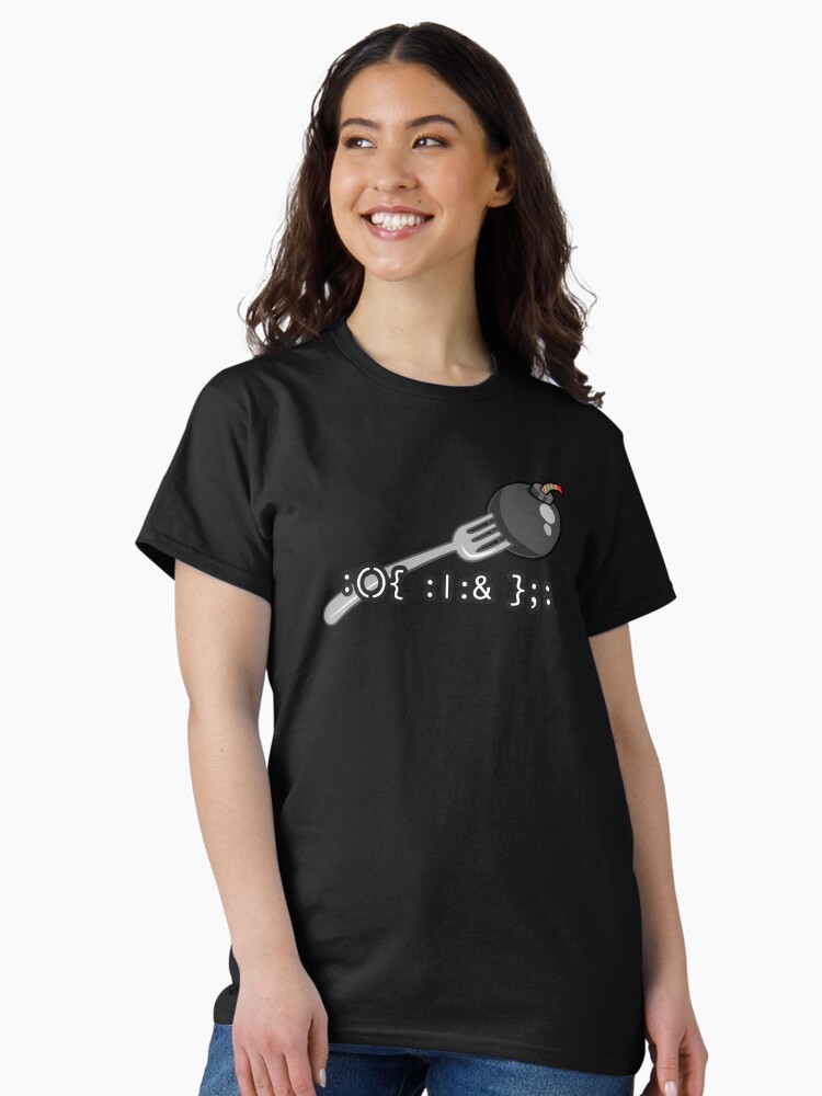 Thumbnail 2 of 7, Classic T-Shirt, Bash Fork Bomb designed and sold by code-x-tees.