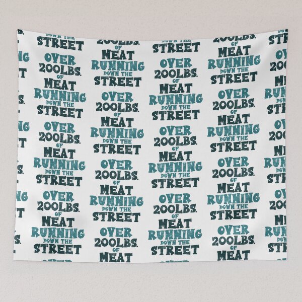 Item preview, Over 200 lbs. of meat running down the street designed and sold by Sticker Up.