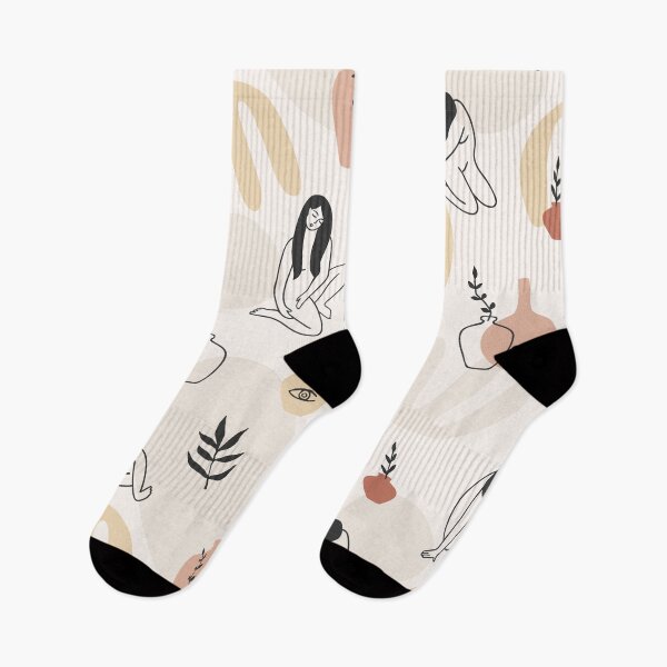 Item preview, Minimalistic Aesthetic Clay Coloured Woman Pattern with Shapes and Natural Colours designed and sold by sticker-vault.