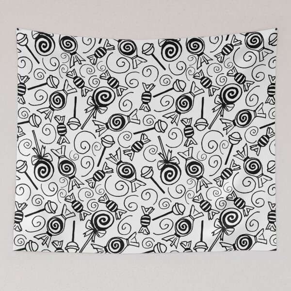 Item preview, Candy Doodles - Black and White designed and sold by PaintInTheNight.