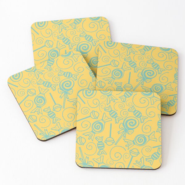 Item preview, Candy Doodles - Blue on Yellow designed and sold by PaintInTheNight.