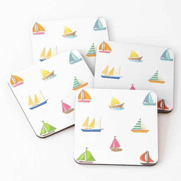 Item preview, Mixed Sea and Ocean Boats Pattern, Sail Boats Collage designed and sold by silviaol.