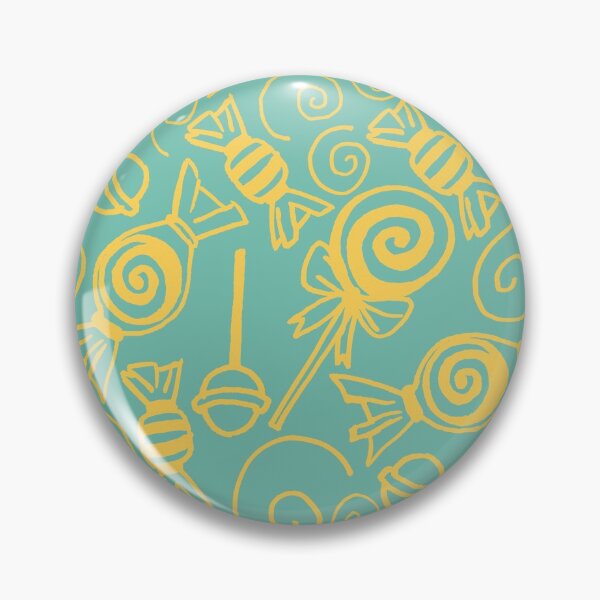 Item preview, Candy Doodles - Yellow on Blue designed and sold by PaintInTheNight.