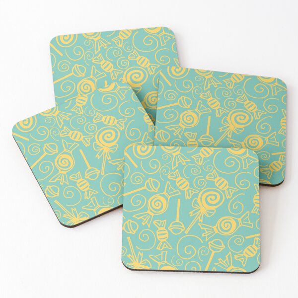 Item preview, Candy Doodles - Yellow on Blue designed and sold by PaintInTheNight.