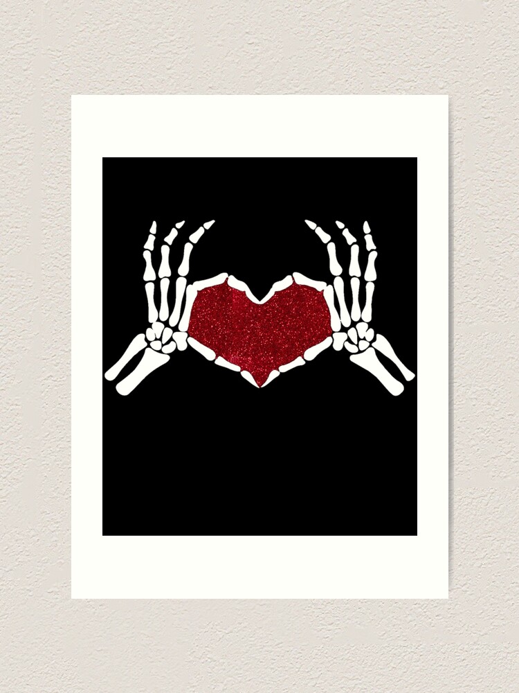 Skeleton heart hands Art Print for Sale by pnkpopcorn