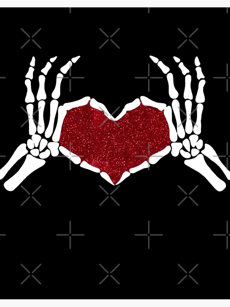 skeleton heart hands wall art fingers heart wall decor 2d art