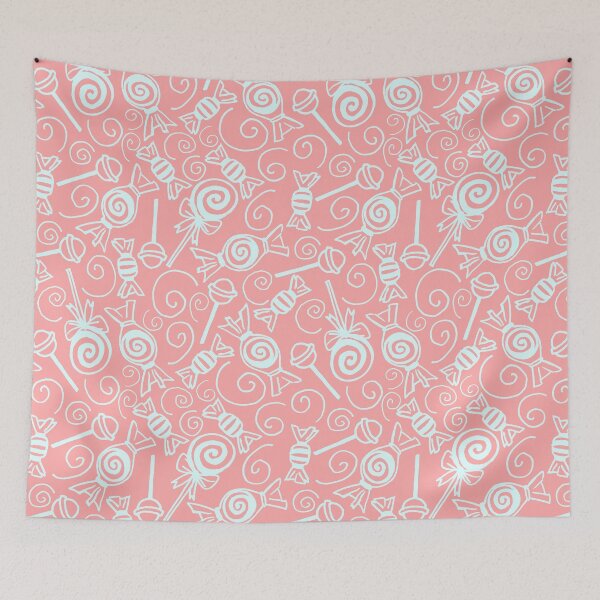 Item preview, Candy Doodles - Blue on Pink designed and sold by PaintInTheNight.