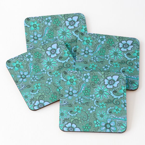 Item preview, Blue boho floral  designed and sold by SisterlyLove.