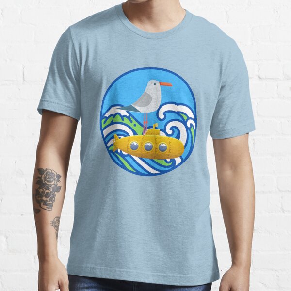 Seagull gone to sea in a Yellow Submarine by Cass Purdon. Earth Fire Spirit Studio Essential T-Shirt