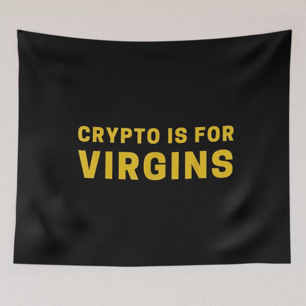 Item preview, Crypto Is For Virgins Funny Cryptocurrency Jokes T-Shirt designed and sold by Acton-Maran.