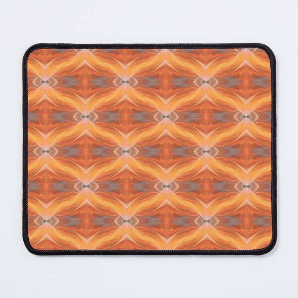 Dazzling digital art with a golden glow, tangerine orange, hint of silver Mouse Pad