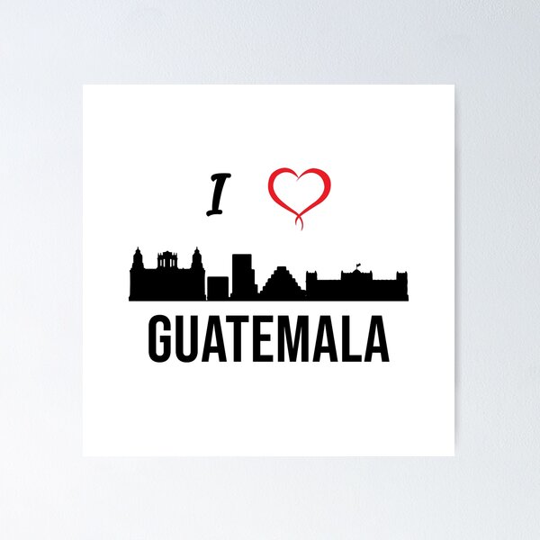 Item preview, I love Guatemala City Skyline Guatemala Central America  designed and sold by alltheprints.