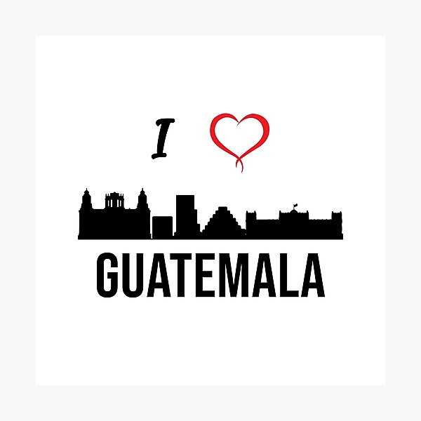 Item preview, I love Guatemala City Skyline Guatemala Central America  designed and sold by alltheprints.