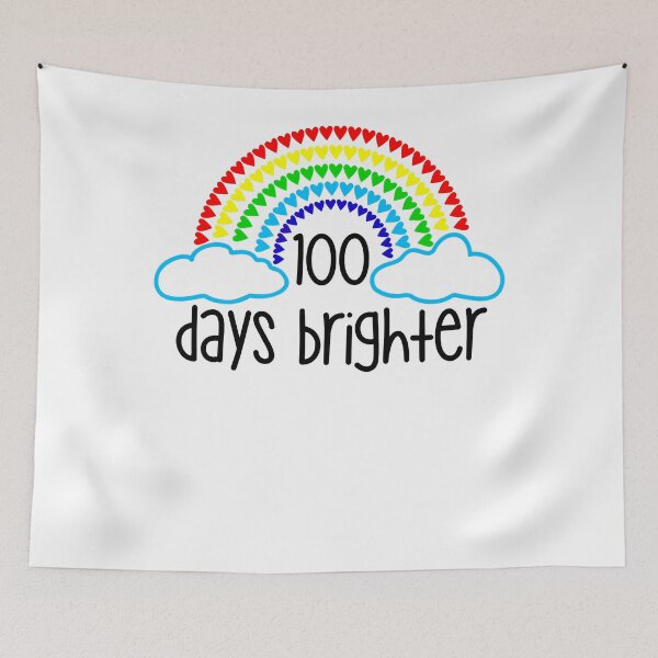 Item preview, 100 Days Brighter Teacher Student 100 Days Of School Rainbow  designed and sold by OscarBernal.