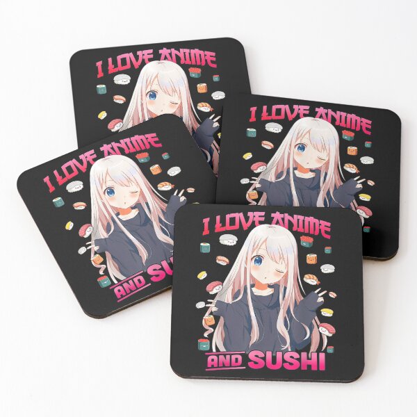 Item preview, I Love Anime And Sushi Kawaii Otaku Girl Manga Anime designed and sold by Kapralovpavel.