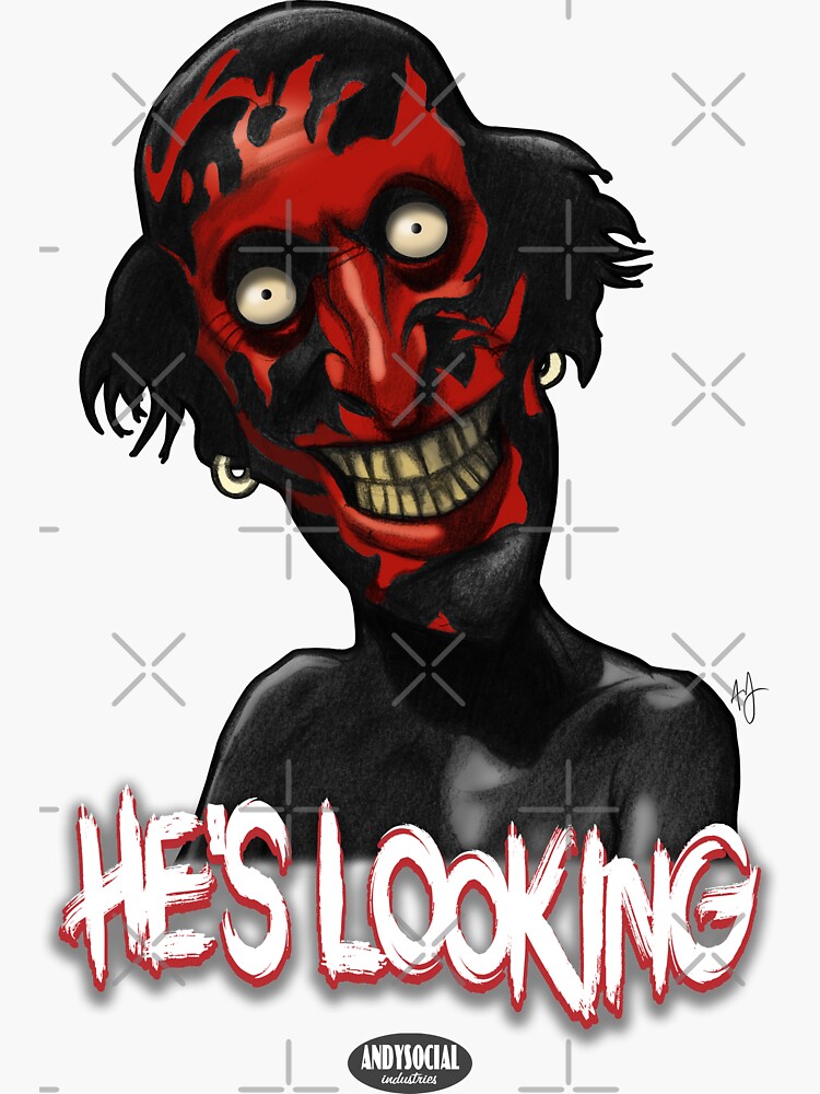 "Lipstick Face Demon" Sticker by andysocial Redbubble
