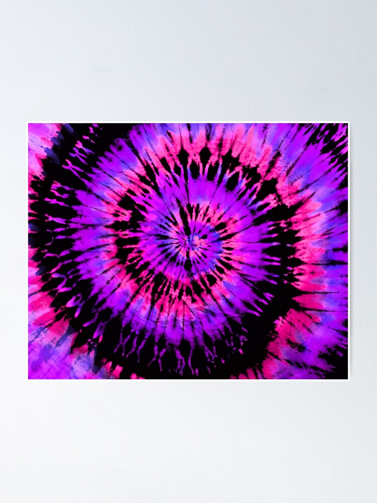 “Black + Pink + Purple Neon Tie-Dye Background Pattern Texture” Poster