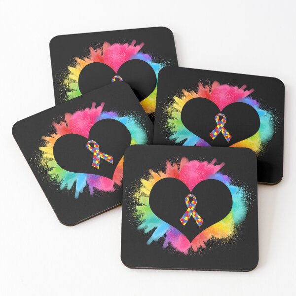 Item preview, Autism Ribbon Rainbow Paint Splatter Heart Autism Awareness designed and sold by Tammyilaria.