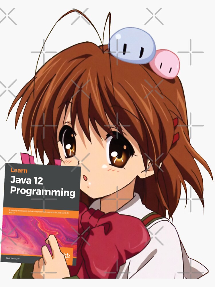 Pegatina «Cute Anime Girl Learn Libro de programación Java 12» de ...