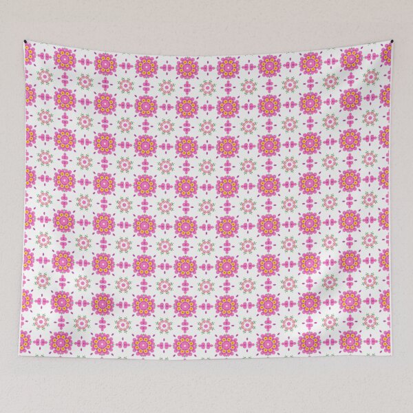 Item preview, pink and yellow floral pattern  designed and sold by Ovrostore.