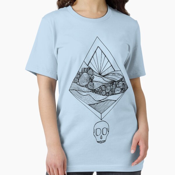 Geometric Sunset Skull (black) Essential T-Shirt