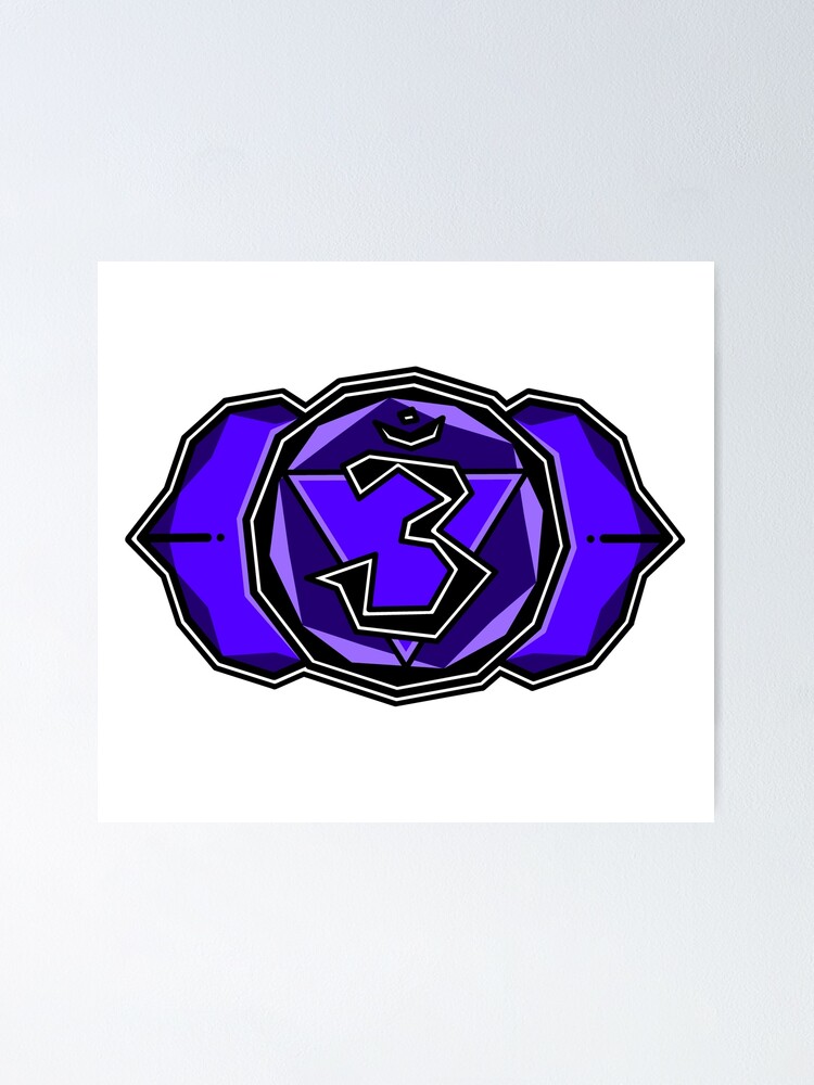 Spiritual Third Eye Ajna Brow Symbol Indigo Flower Sticker Third Eye Chakra Poster For