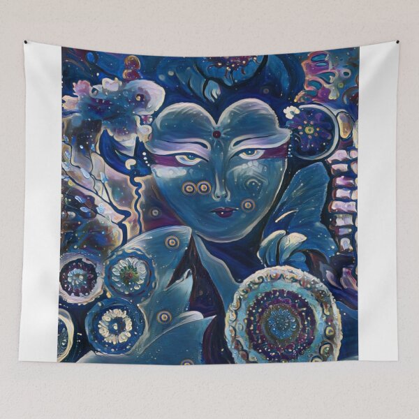 Item preview, A blue painting pf a chinese girl designed and sold by Maga Za.