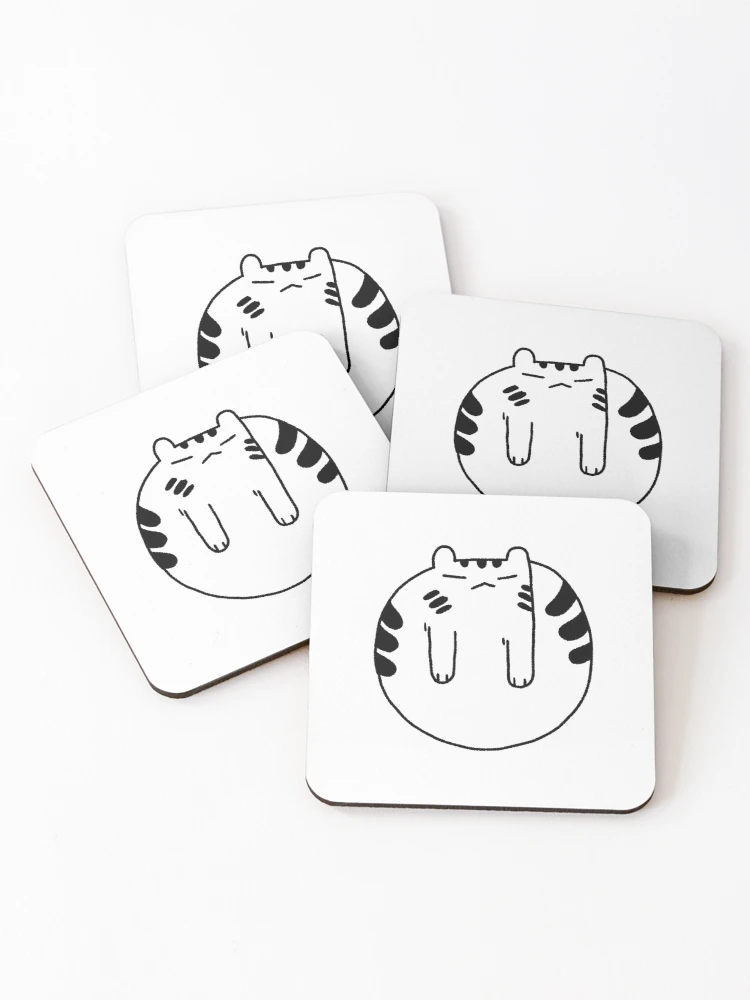 Thumbnail 1 of 5, Coasters (Set of 4), FAT CAT designed and sold by Childish by Design.