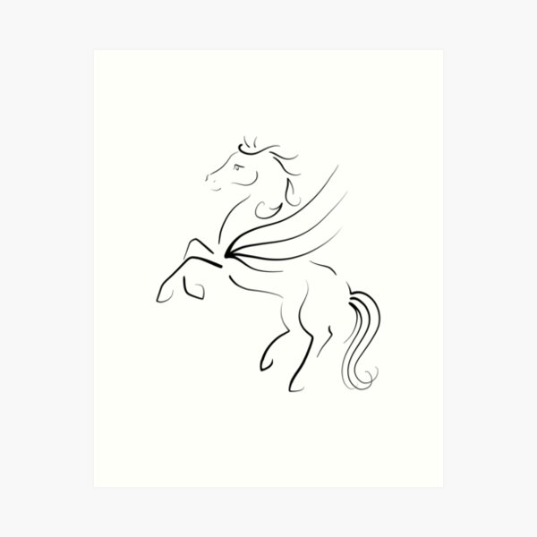 Item preview, Rearing Pegasus Outline With Eyelashes designed and sold by Lady-Lilac.