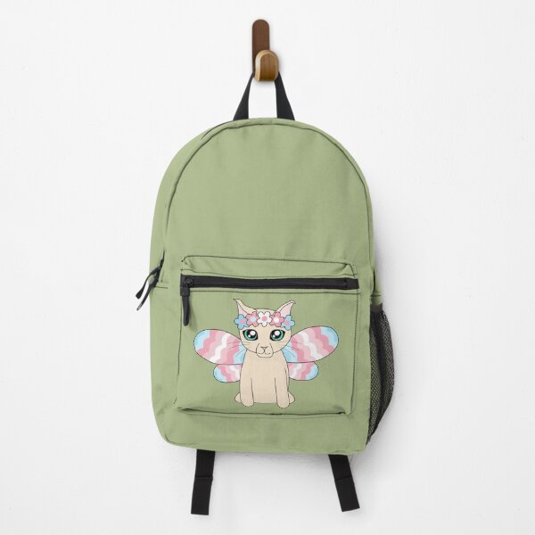 Item preview, Cottagecore Fairycore Kawaii Subtle Trans Pride Cat Fairy designed and sold by cashewdays.