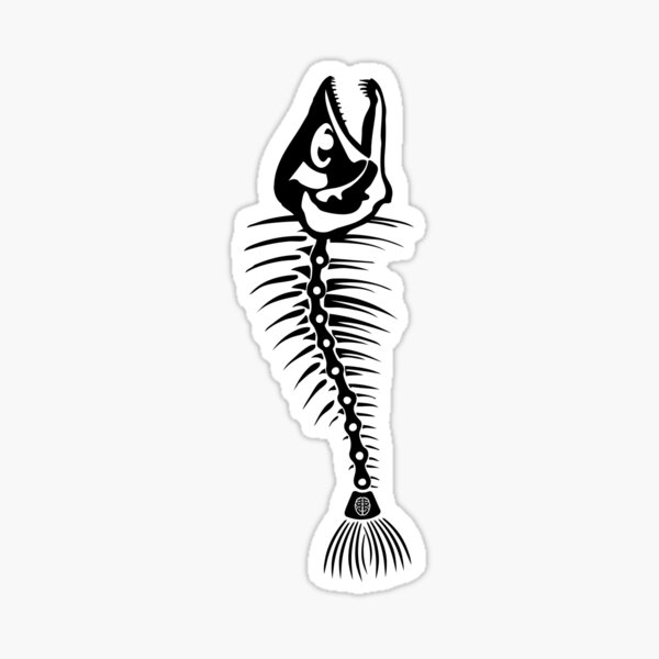 Fish bikechain - Black Sticker