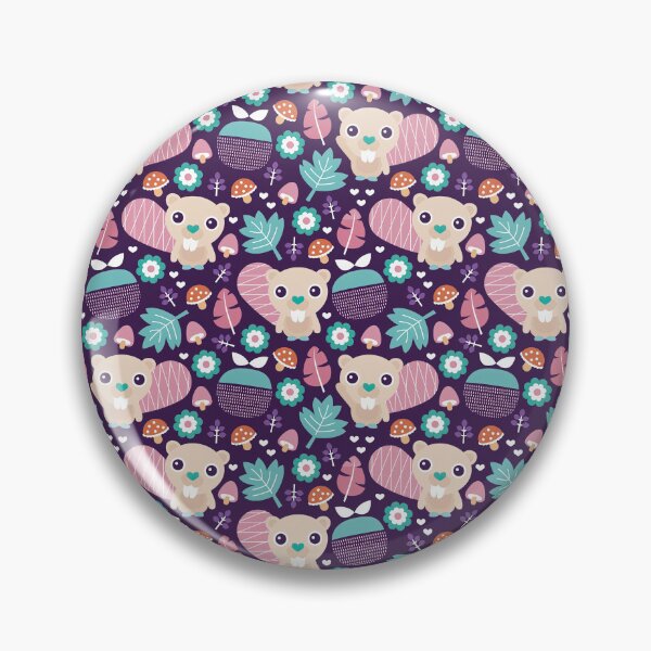 Item preview, Beaver Pattern, Beaver Cartoon, Fruit And Blossom Woodland designed and sold by graphic-genie.