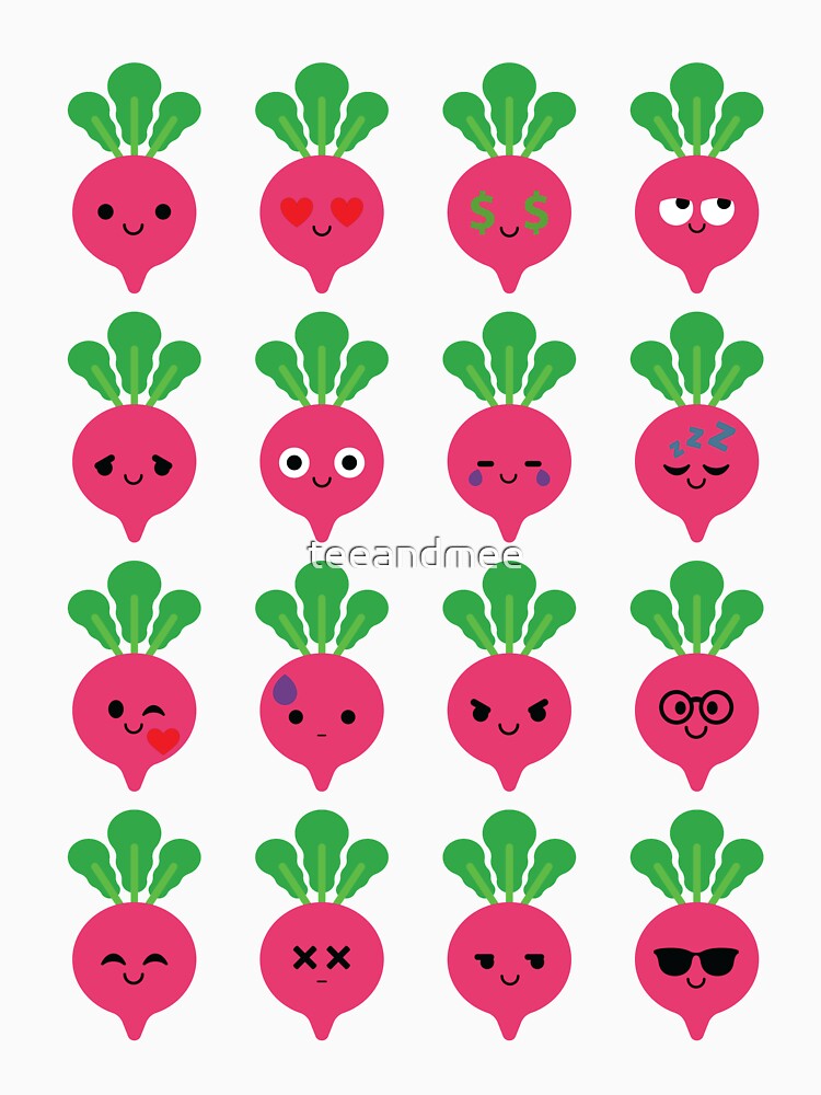 "Radish Emoji Different Face" Tshirt by teeandmee Redbubble