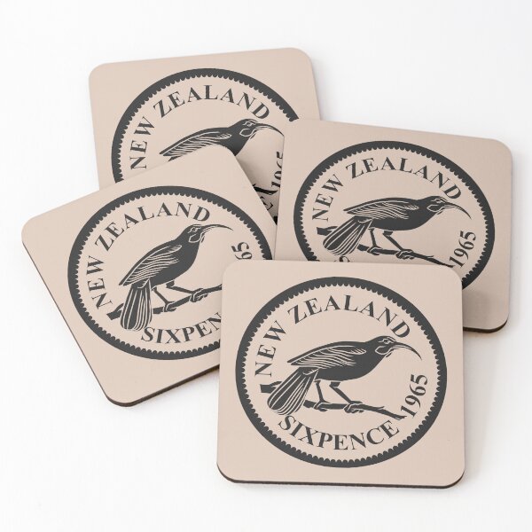 Item preview, Vintage New Zealand Sixpence Coin with the Huia Bird designed and sold by Kiwidom.