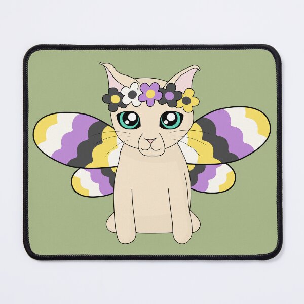 Item preview, Cottagecore Fairycore Kawaii Subtle Nonbinary Pride Cat Fairy designed and sold by cashewdays.