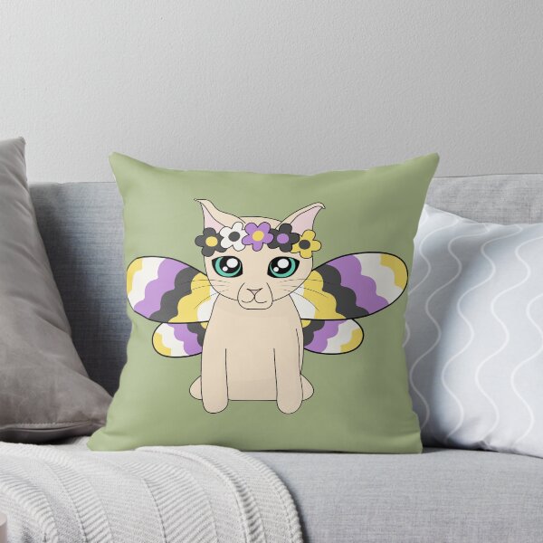 Item preview, Cottagecore Fairycore Kawaii Subtle Nonbinary Pride Cat Fairy designed and sold by cashewdays.