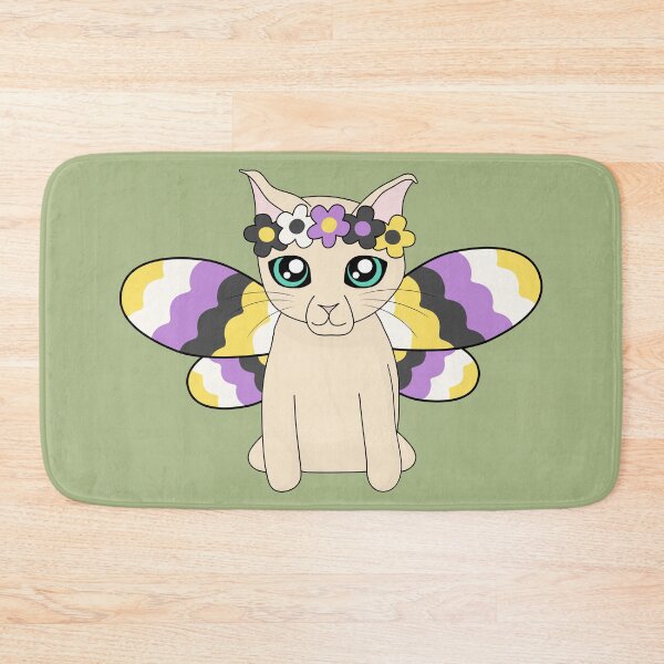 Item preview, Cottagecore Fairycore Kawaii Subtle Nonbinary Pride Cat Fairy designed and sold by cashewdays.