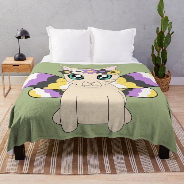 Item preview, Cottagecore Fairycore Kawaii Subtle Nonbinary Pride Cat Fairy designed and sold by cashewdays.