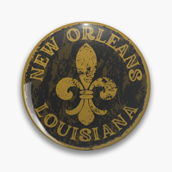 Item preview, NEW ORLEANS FLEUR DE LIS BLACK AND GOLD MEDALLION designed and sold by Mercurial Merkaba.