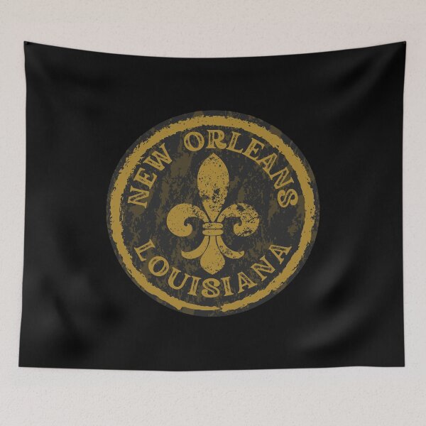 Item preview, NEW ORLEANS FLEUR DE LIS BLACK AND GOLD MEDALLION designed and sold by Mercurial Merkaba.