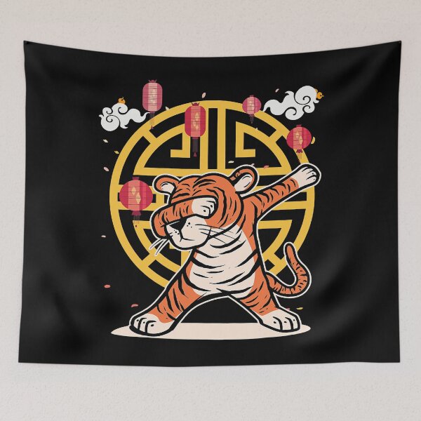 Item preview, Dabbing Tiger and Chinese New Years Eve Party Supplies 2022  designed and sold by SamirBeydoun.