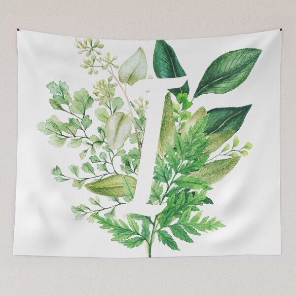 Item preview, Botanical Monogram - Letter I Initial designed and sold by Naturalist Prints.