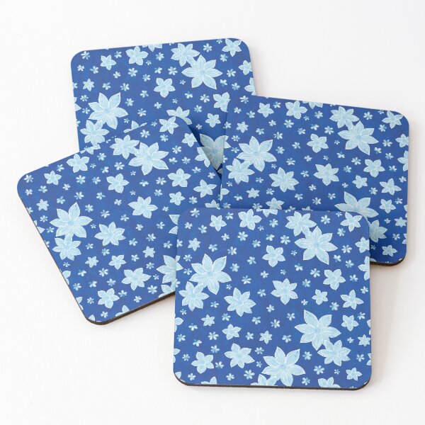 Item preview, Flowers on textured dark blue background. designed and sold by IrinaIkar.