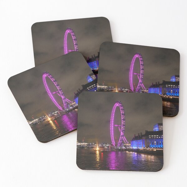Item preview, London Eye Ferris Wheel pink in night designed and sold by santoshputhran.