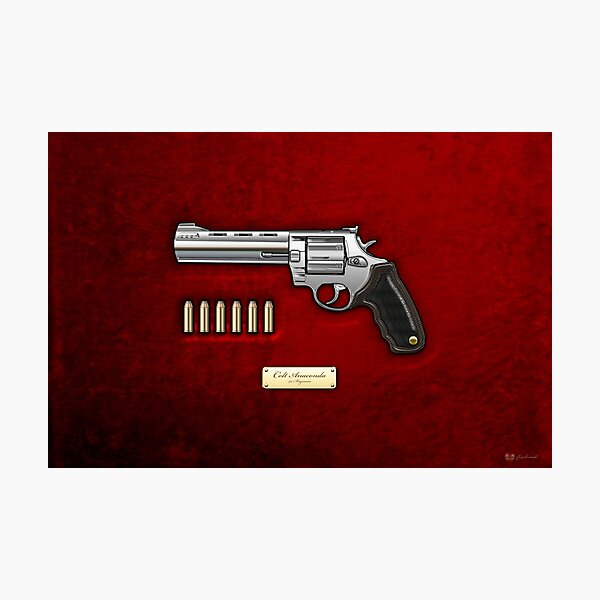 .44 Magnum Colt Anaconda on Red Velvet Photographic Print