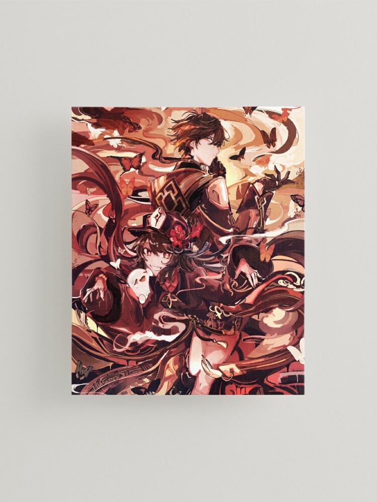 Zhongli and Hu tao Genshin Impact Art Board Print for Sale by